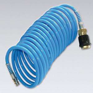 Image du produit TUYAU AIR BLEU Ø 5X8MM SPIRAL 5M AVEC RACCORD RAPIDE