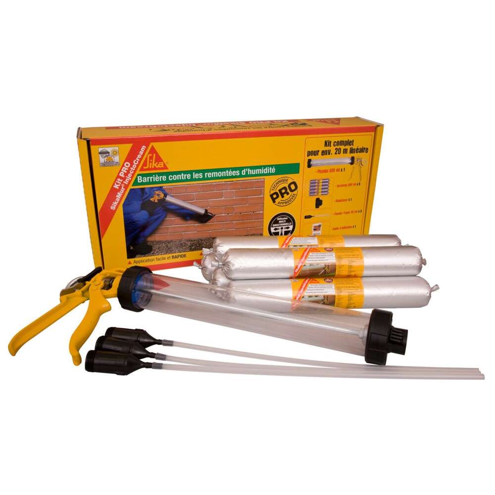 Image du produit KIT PRO SIKA MUR INJECTOCREAM + 5 POCHES 600ML