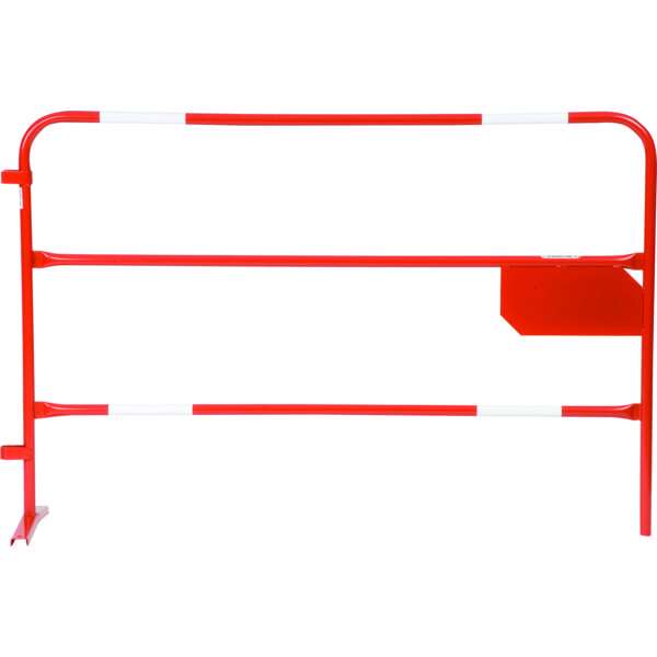 Image du produit BARRIERE CHANTIER 1.5X1M ROUGE AVEC PLAQUE TUBE Ø 25MM