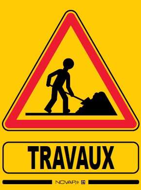 Image du produit PANNEAU ECO 80X60CM AK5 "TRAVAUX"
