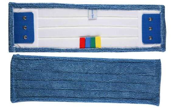 Image du produit FRANGE MICROFIBRE BLEU  3 OEILLETS 40 BOUCLETTES POCHES/LANGUETTES