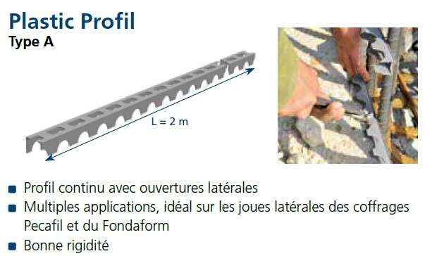 Image du produit PROFIL PVC TYPE A 40 MM LONGUEUR 2 M