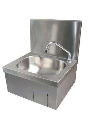 Image du produit LAVABO INOX A FIXER COMMANDE AU GENOU 40 X52X33 CM