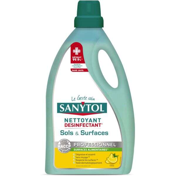 Image du produit NETTOYANT DESINFECTANT SOLS ET SURFACES SANYTOL PRO 5 L CITRON