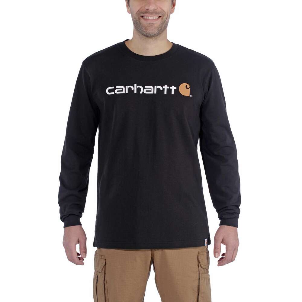 Image du produit T-SHIRT MANCHES LONGUES LOGO CARHARTT POITRINE 104107 NOIR