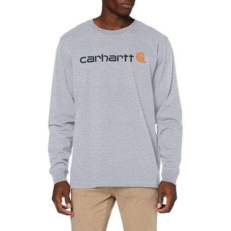 Image du produit T-SHIRT MANCHES LONGUES LOGO CARHARTT POITRINE L/S 104107 GRIS CHINE