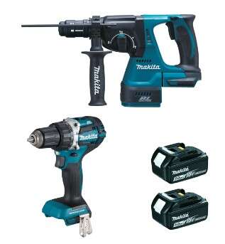 Image du produit LOT 18V MAKITA DLX2191TJ - DDF484 + DHR243  2BAT 5AH ET 2 COFFRETS