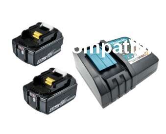 Image du produit PACK 2 BATTERIES 18V 5AH ET CHARGEUR SIMPLE COMPATIBLE MAKITA