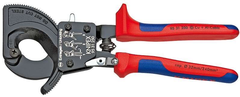 Image du produit COUPE CABLE CLIQUET KNIPEX &Oslash; 32 MM MAX BI-MATIERE
