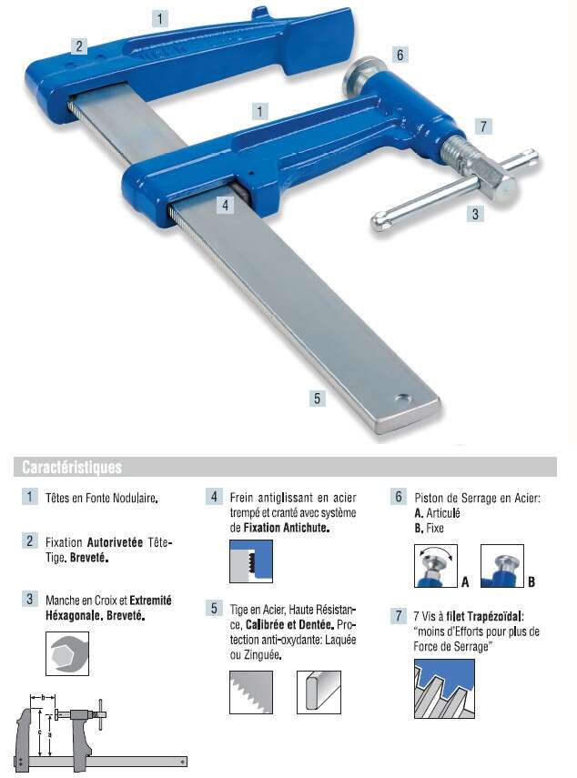 Image du produit SERRE JOINT A POMPE  40 CM URKO 3-P TIGE 35X8MM SAILLIE 120MM