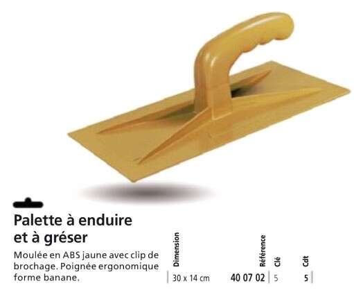 Image du produit PLATOIR ABS JAUNE A ENDUIRE/GRESER 30X14 CM