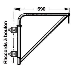 Image du produit POTENCE GALVA UNIVERSELLE Ø 49MM FACADE POUR POULIE CLIC