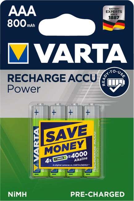 Image du produit PILE RECHARGEABLE 4LR03 AAA 800MAH VARTA