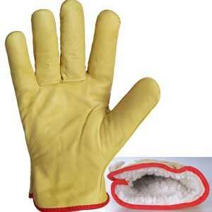 Image du produit GANT HIVER TOUT CUIR JAUNE FOURRE T10