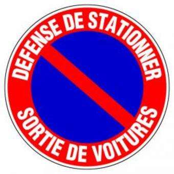 Image du produit PANNEAU PVC ROND Ø 30CM "DEFENSE STATIONNER - SORTIE VEHICULES"