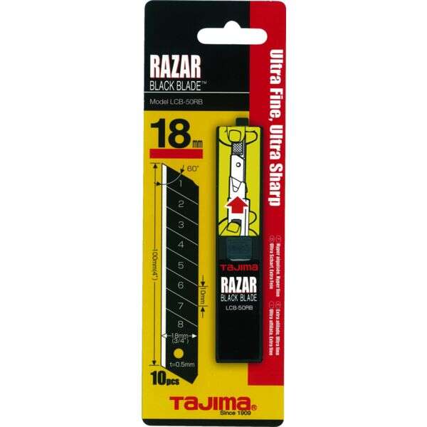 Image du produit LAMES CUTTER 18MM RAZAR BLACK POUR CUTTER TAJIMA PAR 10