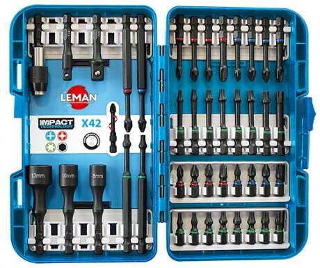 Image du produit COFFRET IMPACT LEMAN EMBOUTS ET DOUILLES 1/4" 42 PIECES