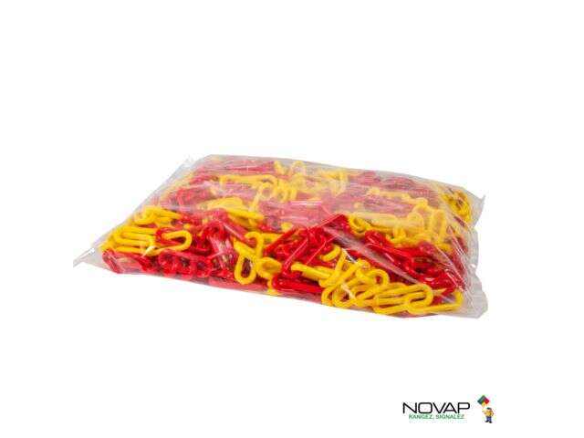 Image du produit CHAINE PLASTIQUE ROUGE JAUNE Ø 6MM SAC DE 25M