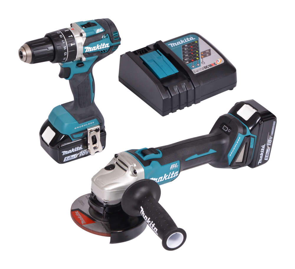 Image du produit LOT 18V MAKITA DLX2210TJ1 - DDF484RGJ  BRUSHLESS + DGA 506Z + 2 BAT 5 AH + CHARGEU