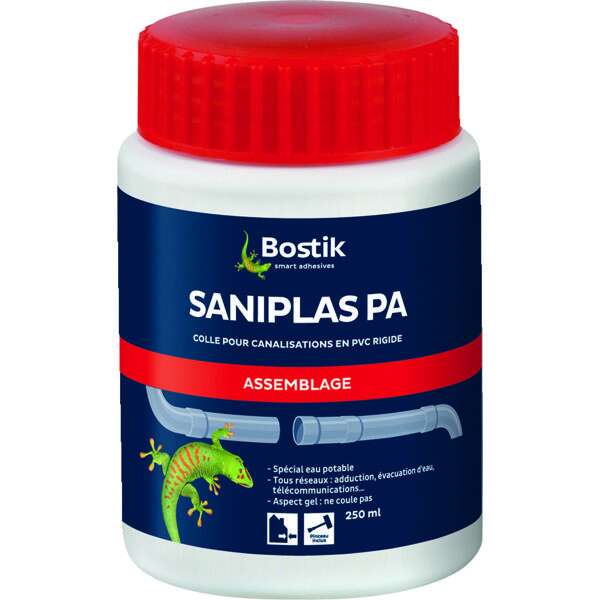 Image du produit COLLE SANIPLAS PA  POUR CANALISATION PVC RIGIDE POT DE  250 ML