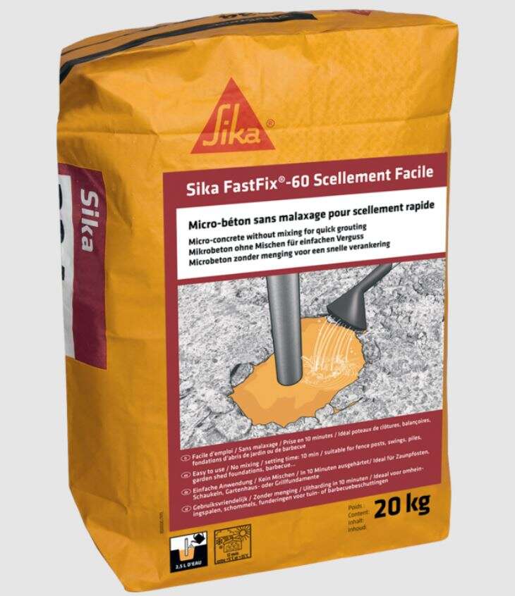 Image du produit BETON SANS MELANGE SCELLEMENT RAPIDE SIKA FASTFIX60 20 KG