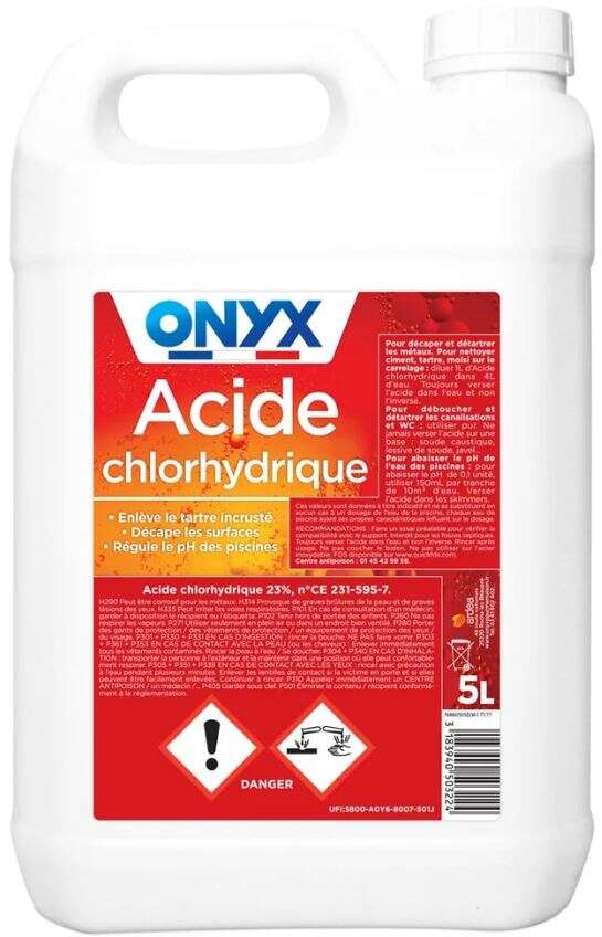 Image du produit ACIDE CHLORIDRIQUE 23% BIDON 5 LITRES