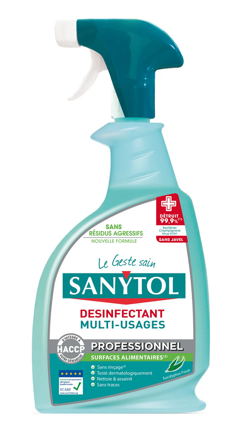 Image du produit SPRAY SANYTOL 750 ML LOT DE 2 MULTI USAGE NETT & DESINFECTE