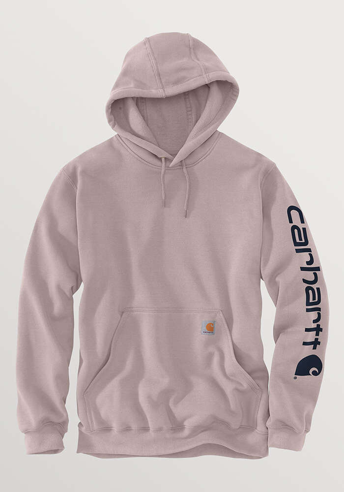 Image du produit SWEAT A CAPUCHE CARHARTT ROSE CLAIR LOGO MANCHE K288 R96