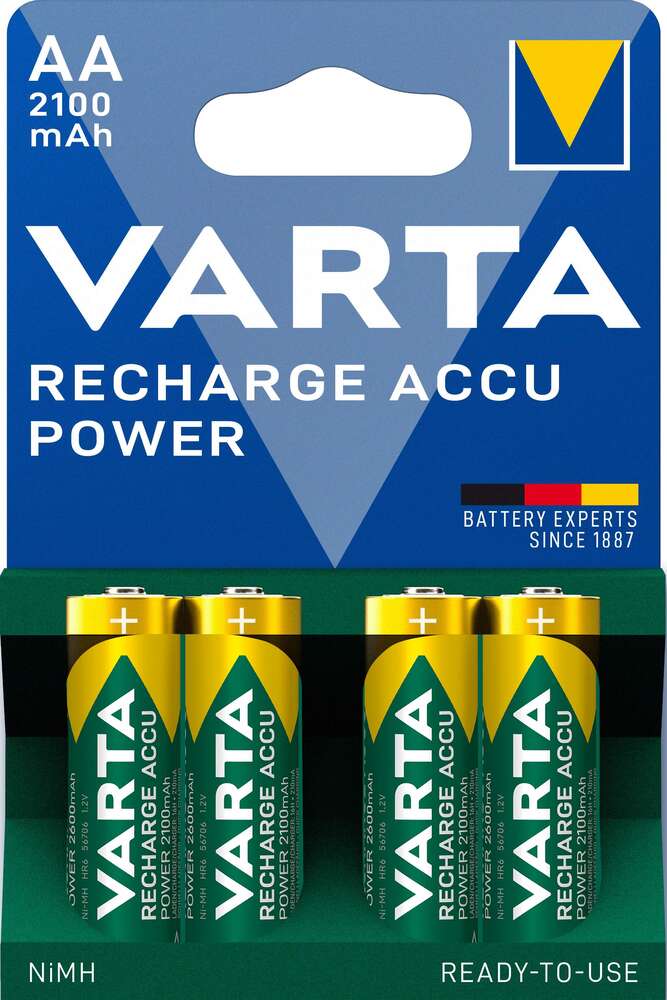 Image du produit PILE RECHARGEABLE 4LR06 AA 2100MAH VARTA