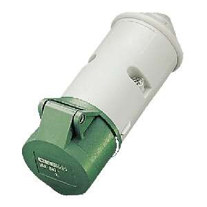 Image du produit FICHE 2P+T 32A FEMELLE VERTE PVC 42V IP44 POUR AIGUILLE