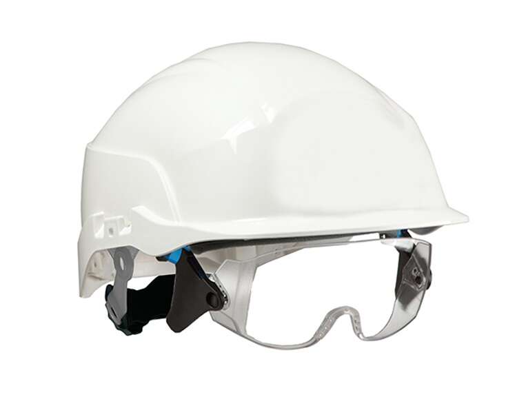 Image du produit -- CASQUE CENTURION SPECTRUM BLANC + PORTE BADGE+LUNETTE + JUGULAIRE