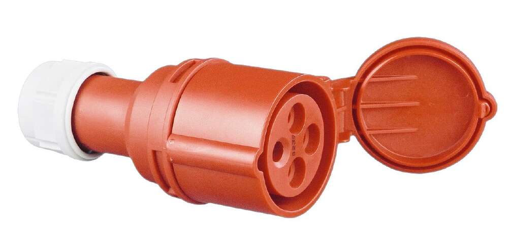 Image du produit FICHE 3P+T 16A FEMELLE ROUGE PVC 380V C.E.