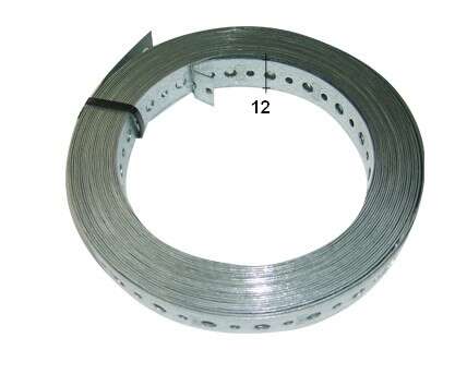 Image du produit BANDE PERFOREE 10M X 12MM ACIER GALVANISE PERCEE 6 MM
