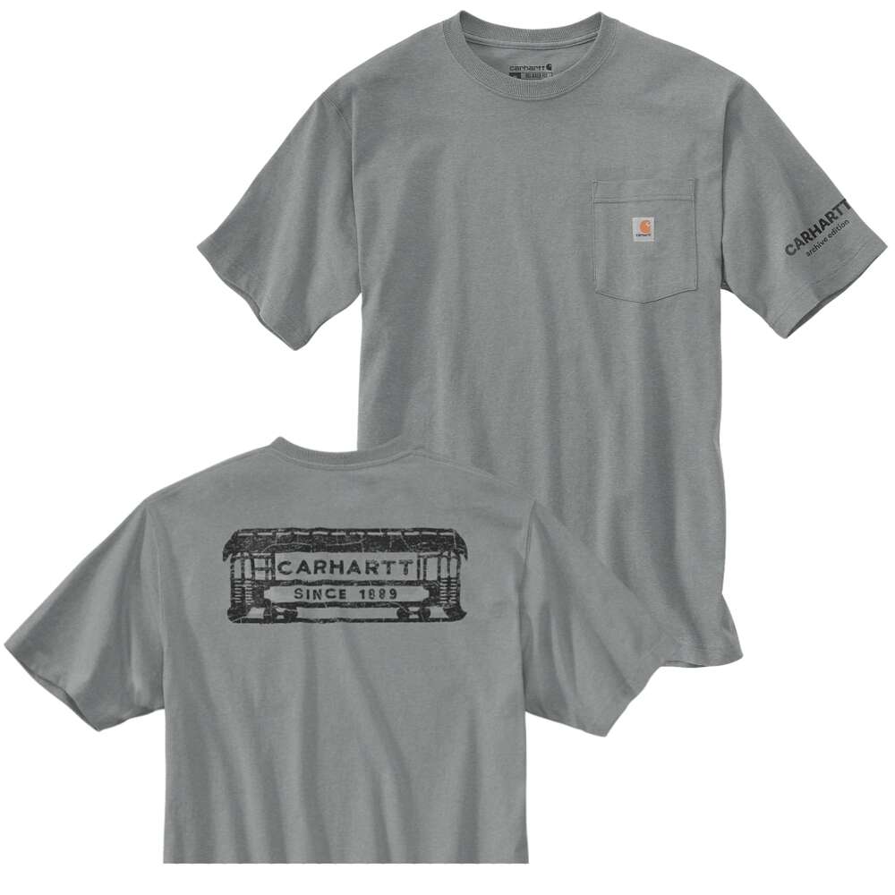 Image du produit T SHIRT CARHARTT 1066772 E87 GRIS SCRIPT PATCH LOGO DOS