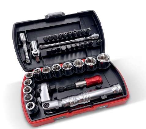 Image du produit COFFRET 39 OUTILS SAM 1/4" DOUILLES EMBOUTS + CLIQUET TELESCOPIQUE