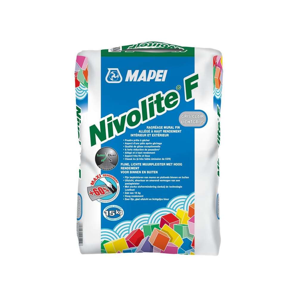 Image du produit RAGREAGE MURAL NIVOLITE F FIN ALLEGE  SAC DE 15 KG