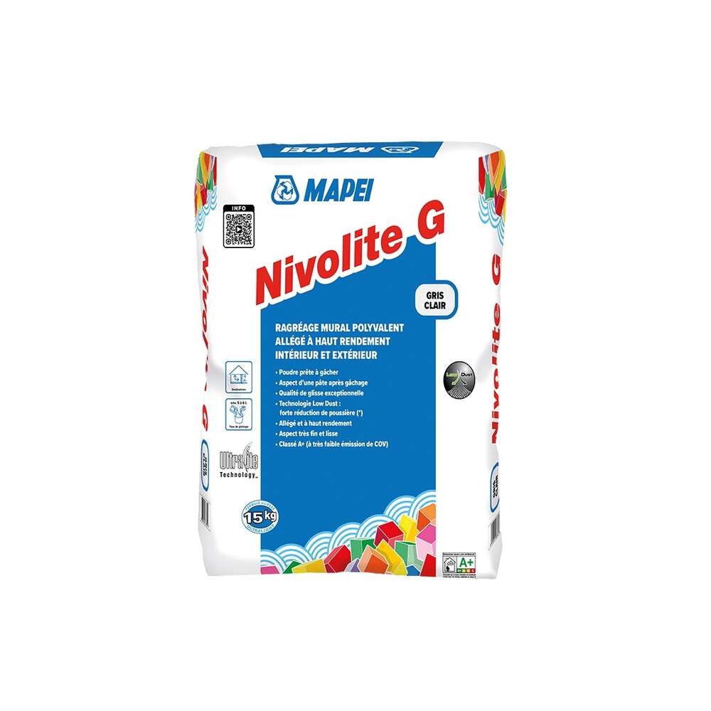 Image du produit RAGREAGE MURAL NIVOLITE G GROS ALLEGE  SAC DE 15 KG