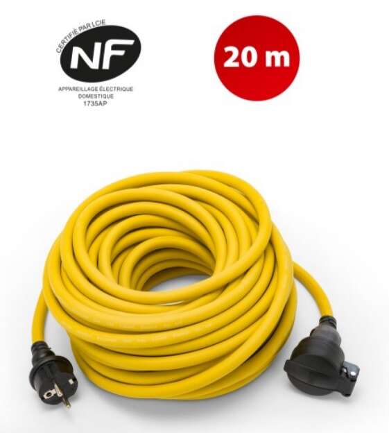 Image du produit RALLONGE ELECTRIQUE JAUNE HO7RNF-F 2.5MM 20M  2.5 MM IP44