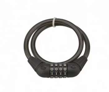 Image du produit ANTIVOL CABLE ACIER PVC NOIR &Oslash;10 MM LONG. 0,65 M A COMBINAISONS 4 CHIFFRES