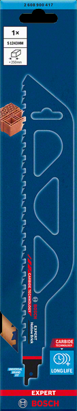 Image du produit LAME SCIE SABRE BRIQUE 305X50X1.5MM S1243HM CARBURE BOSCH