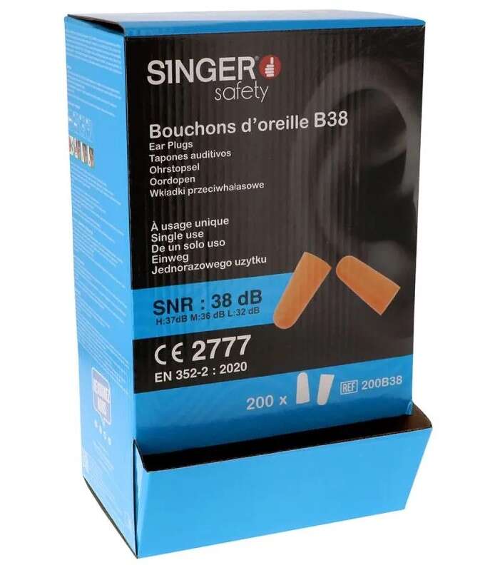 Image du produit BOUCHON OREILLE 38 DB LA PAIRE (200)