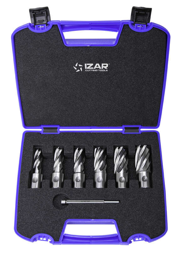Image du produit COFFRET 6 FRAISES A CAROTTER HSS 30MM DE 12 A 22 MM WELDON