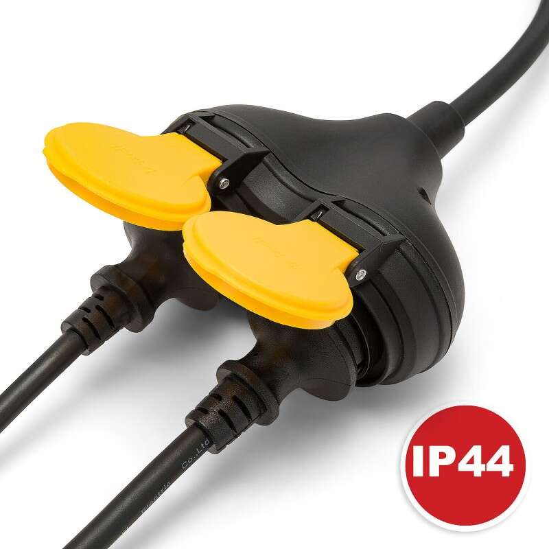 Image du produit RALLONGE ELECTRIQUE NOIR CAOUTCHOUC 10M  1.5 MM AVEC 2 FICHES FEMELLES