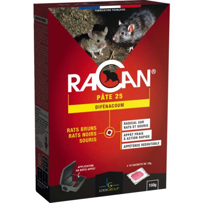 Image du produit RATICIDE SOURICIDE RACAN 150GR PATE 25