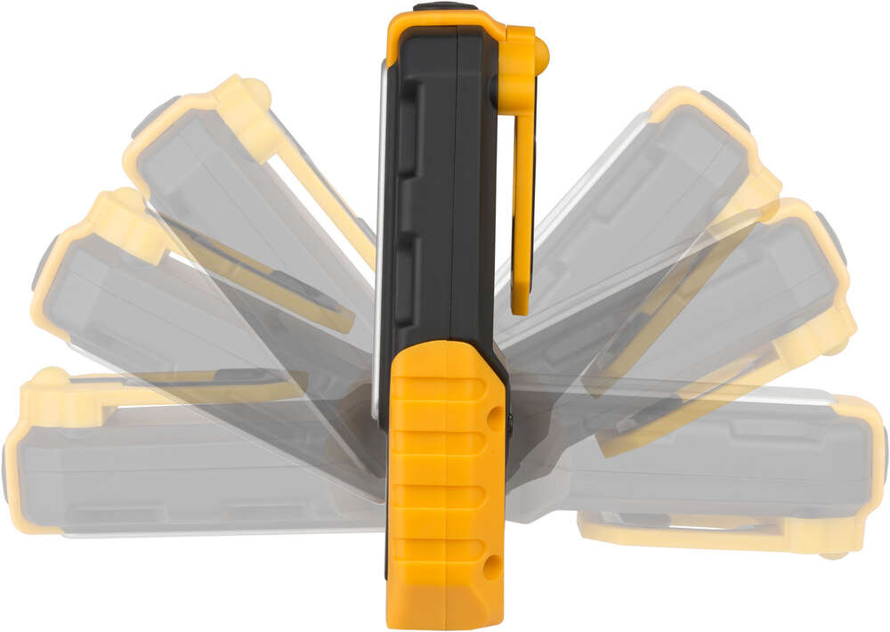 Image du produit -- LAMPE TORCHE 4 LED RECHARGEABLE, 200 LUMEN (AUTONOMIE 3H, 2 MODES D'ECLAIRAGE, PETIT FORMAT, ORIENTABLE, CROCHET)