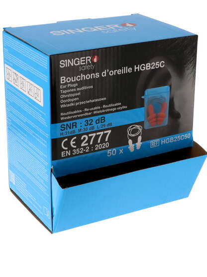 Image du produit BOUCHON D OREILLE TPR SNR 32DB AVEC ETUI IND (50)
