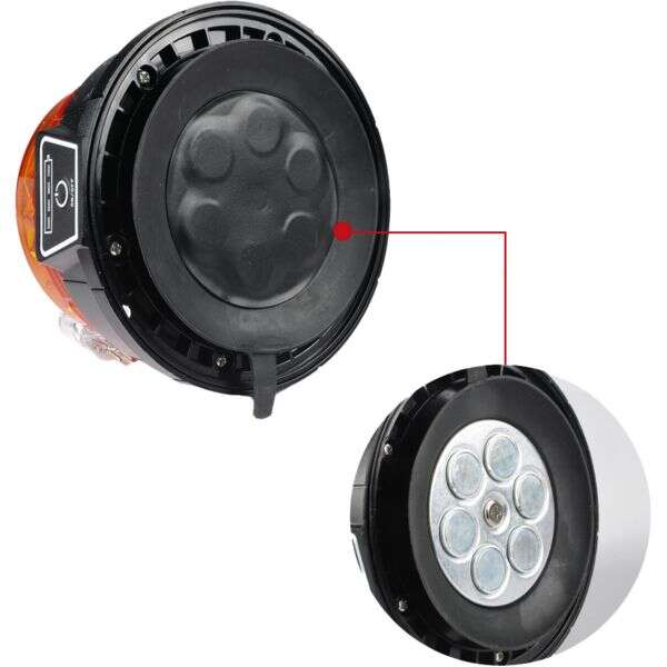 Image du produit GYROPHARE LED RECHARGEABLE 12/24V HOMOLOGUE ROUTE MAGNETIQUE AVEC TELECOMMANDE