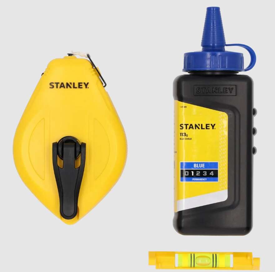 Image du produit CORDEAU TRACEUR 30M KIT STANLEY AVEC POUDRE ET NIVEAU NOUVEAU