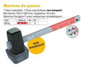 Image produit MARTEAU DE PAVEUR 2.7KG AVEC 1 FACE CAOUTCHOUC + MANCHE TRI-M