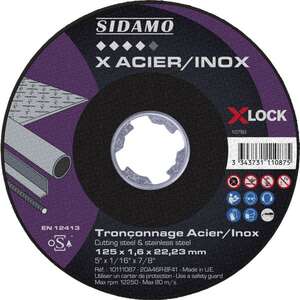Image produit DISQUE A TRONCONNER  ACIER INOX XLOCK Ø 125 X 1.6 X 22,2MM X-LOCK